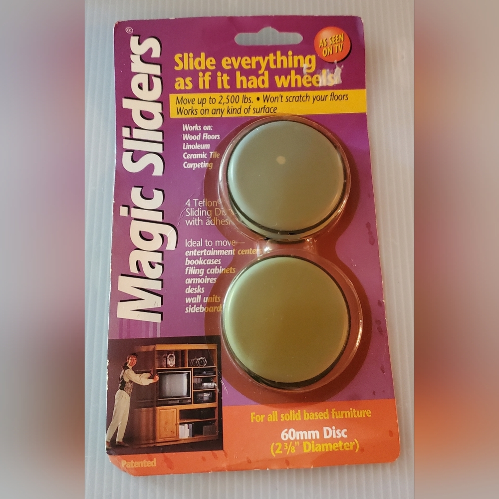 Magic Sliders 2 3/8" Round  4 in package As Seen On TV 60mm Disc